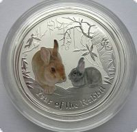 1/2 oz Australischer Lunar Hase 2010 (coloriert)